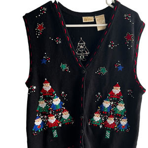 Bobbie Brooks vintage Santa Christmas sweater vest